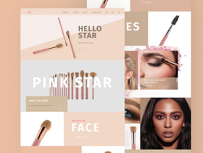 PinkStar Cosmetics branding cosmetics design development figma style ui ux