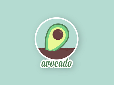 Avocado avocado flat illustration logo