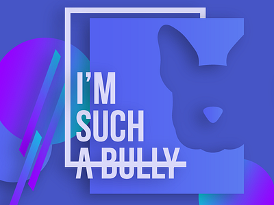 French Bully dog french bulldog gradient poster shapes