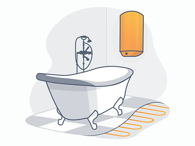 Bathroom bath bathroom electricity heating illustration