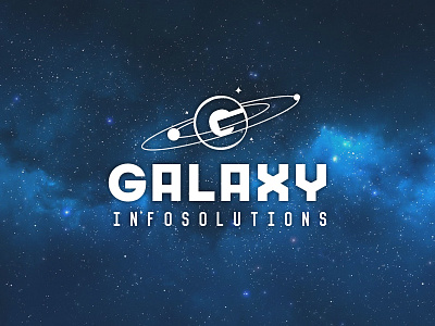 Galaxy branding galaxy infosolutions logo mark planets