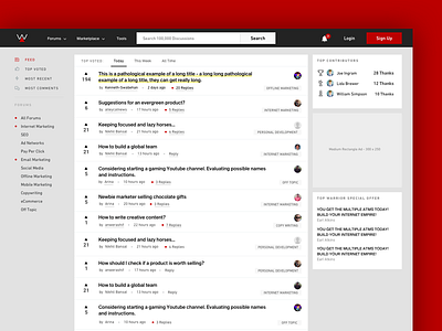 Warrior Forum News Feed Landing Page Redesign