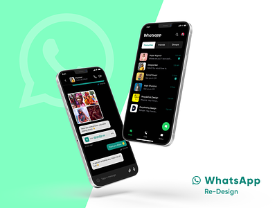 WhatsApp Redesign app app design application chat app chatting app design messaging app ui uidesign uiux visual design whatsapp redesign