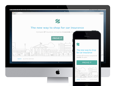 Insurance Zebra homepage buildings city cloud.typography flat iz landing page responsive
