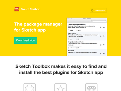 Sketch Toolbox website app clean flat github proxima nova sketch sketch toolbox