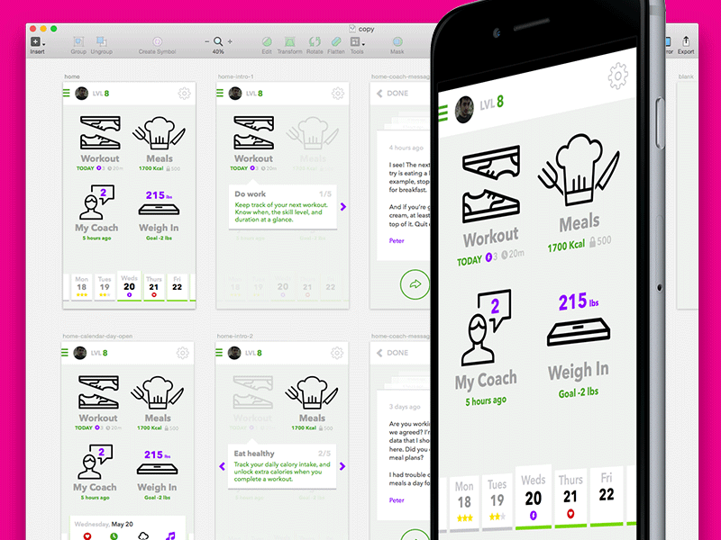 Dumped Fitness Concept app avenir fitness onboarding