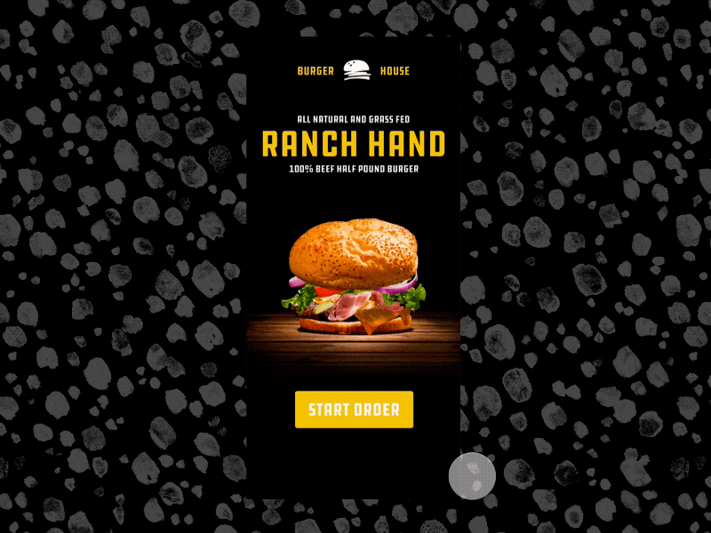 Burger App burger food invision studio motion ordering