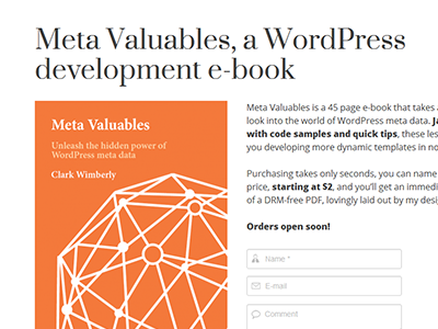 e-book page ebook meta valuables wordpress