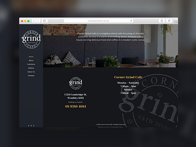 Corner Grind Cafe | Website Design