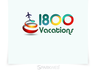 1800 Vacations - Logo Design branding design illustration logo logo design travel logo typography vacation logo vector