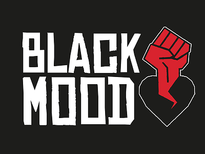 Black Mood Black black dark fist heart logo mood newspaper