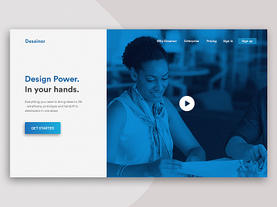 Desainor Landing Page agency colors concept creative header homepage interface landing page prototype ui ux website