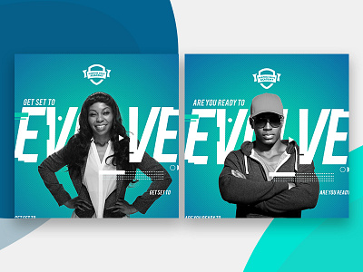 Evolve Social Media Banners banner digital facebook gradient instagram marketing online post print social media template twitter