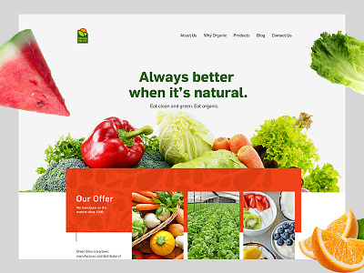 Green Silos Landing Page agriculture digital fruit homepage landing page organic salad uiux user interface userexperience vegetable webdesign