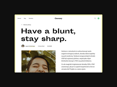 Cannary branding — Blog article blog branding cannabis sporting grotesque typography ui