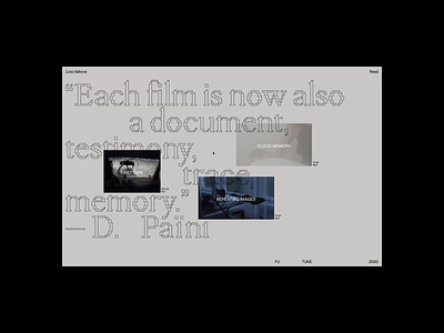 Cloud Memory — microsite art exhibition interaction microsite pangrampangram typography video web webflow