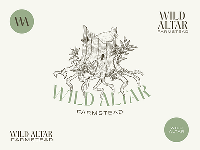 Logo & marks for Wild Altar Farmstead altar brand design branding farmers market farming graphicdesign illustration logo logo design logomark new forest typography wild