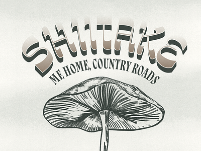 Shiitake Me Home, Country Roads font design fonts graphic design illustration jokes laugh puns type design typography