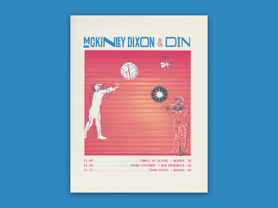 McKinley Dixon + Din Flyer baseball collage concert poster found image illustration laser print public domain