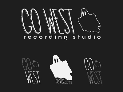 Go West Drafts boo branding ghosts graphic design logo design recording studio work in progress