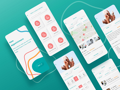 Medical App 01 app appointment booking design medical app mobile neumorphism ui uidesign uiux uxdesign