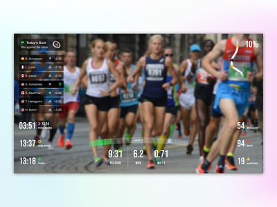 Running AR Concept augmented reality energetic flat minimal running sports