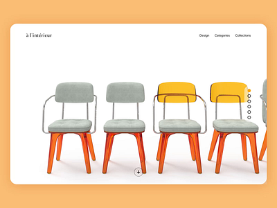 Product Concept Page - Furniture 3d animation architecture art direction chair chairs concept design direction elegant furniture interaction interface landing page minimal product ui ux web web design website
