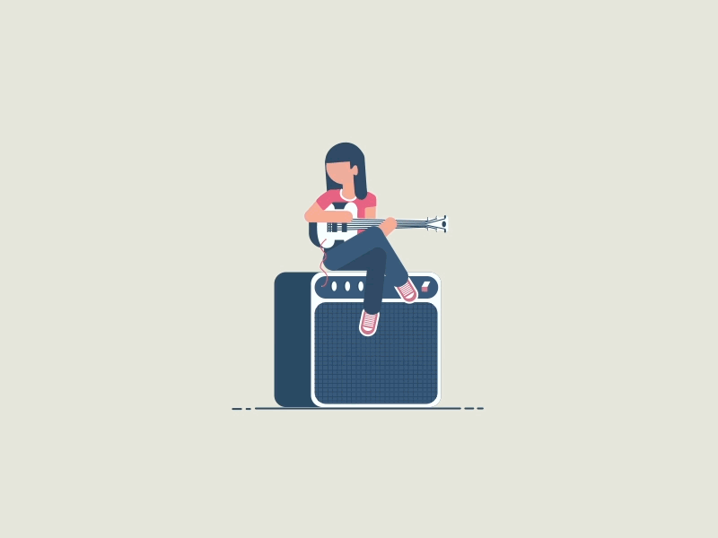 Guitar Girl animation 2d adamosvald after effects character animated vector render motiongraphics illustration motion designer mograph aftereffects adobe motiondesign designer design 2d motion animator animation