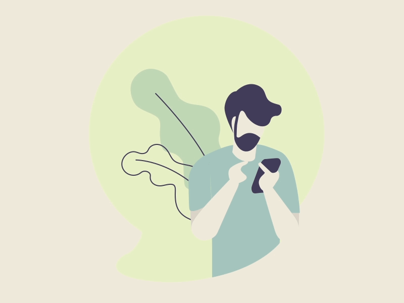 Random texting. Illustration from Enter OTP. character animated animation 2d adobe aftereffects adamosvald vector render motiongraphics illustration motion designer mograph aftereffects adobe motiondesign designer design 2d motion animator animation