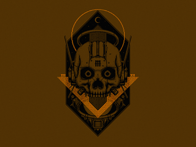 Space Skull XII XII illustration pixel art skull