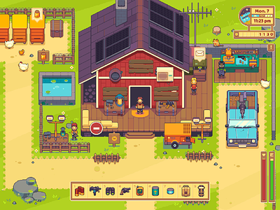 Stardew Valley x DayZ Game concept pixel art