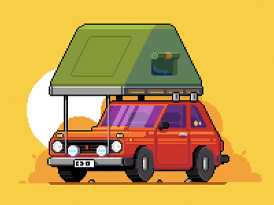 Niva car illustration niva pixel art