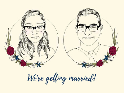 Wedding Invite cartoon design digital art illustration invite portrait wedding