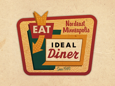 Ideal Diner Badge badge logo retro vector