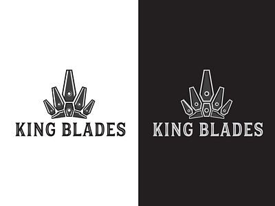 king blades blade branding crown king logo logotype minimal royal sharp