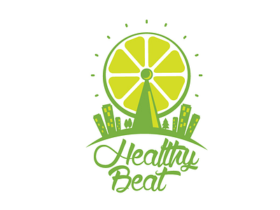 Healthy Beat beat carousel city food health lemon logotype organic vector