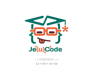 Je(u)code code coder coding je jeu lesson logo logotype school teach vector