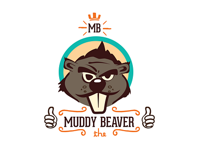 The Muddy Beaver beaver cabin logo emblem hand illustration muddy relax sarcasm tooth vector wood