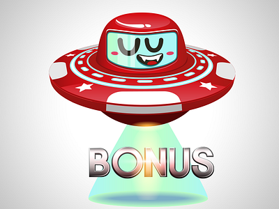 Chips UFO abduction bonus casino chips illustrator kawaii poker ufo vector