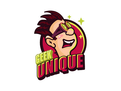 Geek Unique boy geek glass illustrator lettering logo star starup unique vector