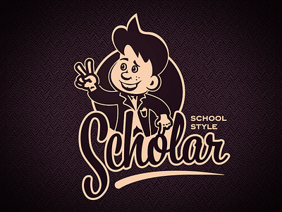 Scholar boy cloth cute logo mascot school sew sewing style suit tailor victory