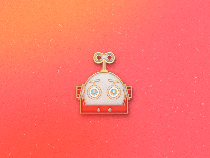 Enamel Pin Bot qmoji pin mobile robot enamel bot accesories