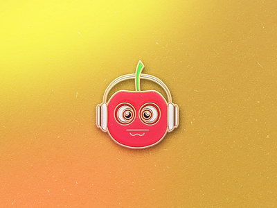 Enamel Pin Cherry accesories apple cherry enamel mobile pin qmoji