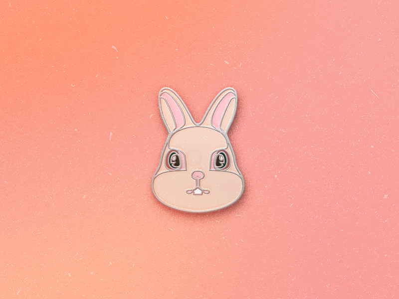 Enamel Pin Rabbit hare rabbit qmoji pin mobile enamel accesories