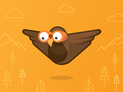 Character Design bird fly illustration owl vector wings