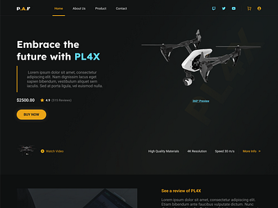 Daily UI 003 - Landing Page Drone dailyui design figma ui ux