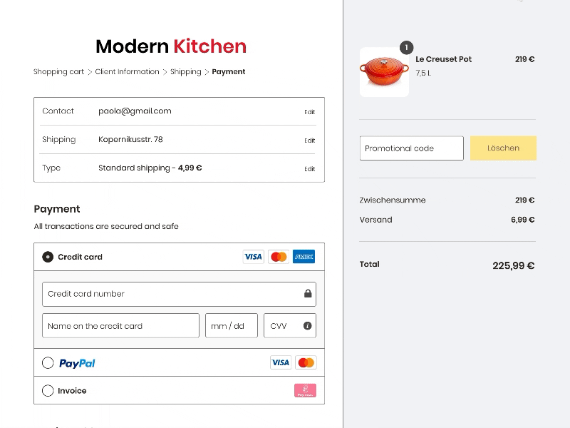 Daily Ui 002 / Credit card checkout