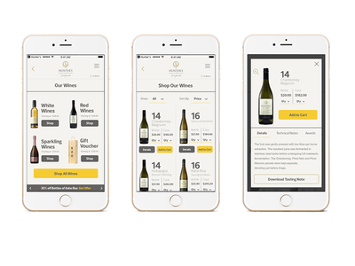 Hunter's Wine Shop branding ecommerce mobile app mobile development