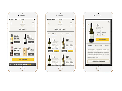 Hunter's Wine Shop branding ecommerce mobile app mobile development