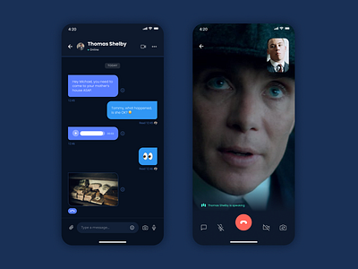 Chat and Video Call App chat interaction interface peaky blinders ui video call